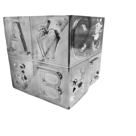 Gorham Vintage Baby Nursery Cube COIN BANK - Picture 5 of 12